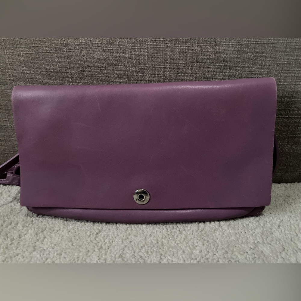 Gianni Chiarini Leather Purple Crossbody Clutch Bag